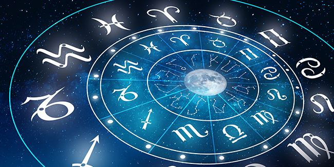 Zodiac sign wheel of fortune. Astrology concept.